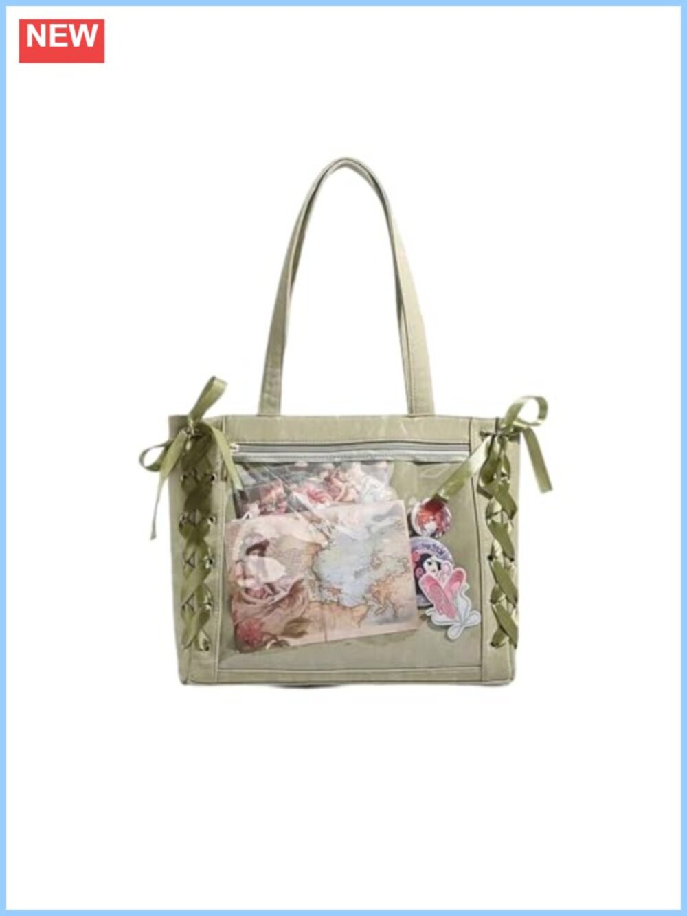 Clear Window Ita Bag Crossbody Purse Y2K Shoulder Bag